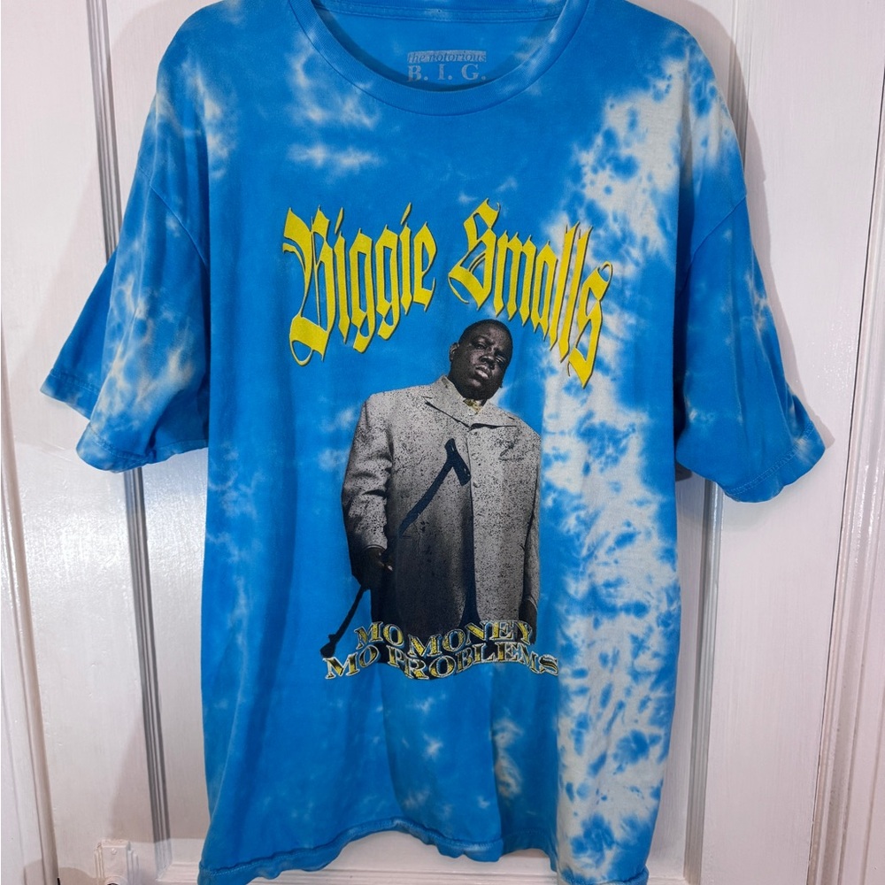 Biggie Smalls Blue Tie-Dye Graphic T-Shirt XL Rap Hip Hop